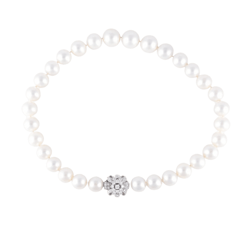 Collier Collier de perles des mers du Sud en or blanc 18 ct et diamants 58 Facettes 1