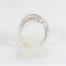 Bague 54 MATY - Bague bandeau en or gris 18 carats et diamants 58 Facettes