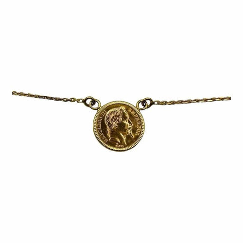 Collier Collier maille forçat - Pièce 20 francs Napoléon III en or 58 Facettes