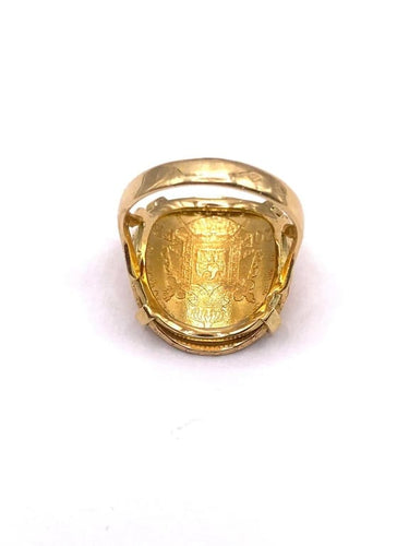 Bague 58 Bague Napoléon III - Pièce 20 francs en or jaune 58 Facettes BAGUE 20 F COURB