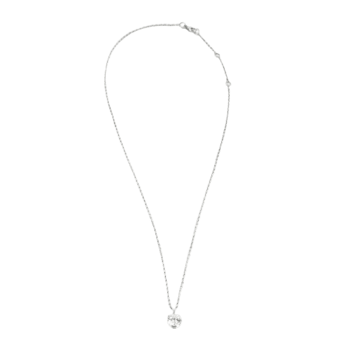 Collier Collier pendentif en or gris 18K avec diamant taille brillant 58 Facettes LF18