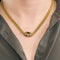 Collier Chaîne giletière - Double chaîne en or jaune 18K, diamants et grenats 58 Facettes LF22