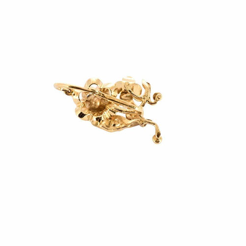 Boucles d'oreilles Boucles d’oreilles provençales - Motif floral en or jaune 18K et diamants 58 Facettes LF24