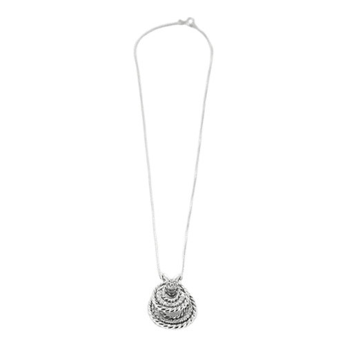 Collier 44cm Chaîne avec pendentif rotatif en or blanc 18 carats et diamants 58 Facettes 58_f60