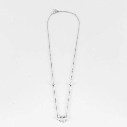 Collier 23cm Collier - Pendentif cœur en or blanc 18 carats et diamants 58 Facettes 58_f64