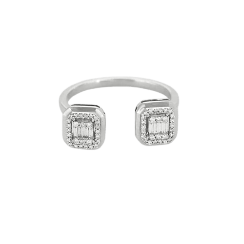Bague 57 Bague sertie de diamants en or blanc 18 carats 58 Facettes 58_f55