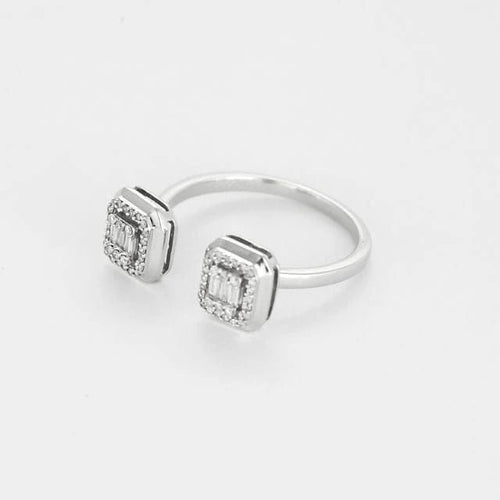 Bague 57 Bague sertie de diamants en or blanc 18 carats 58 Facettes 58_f55