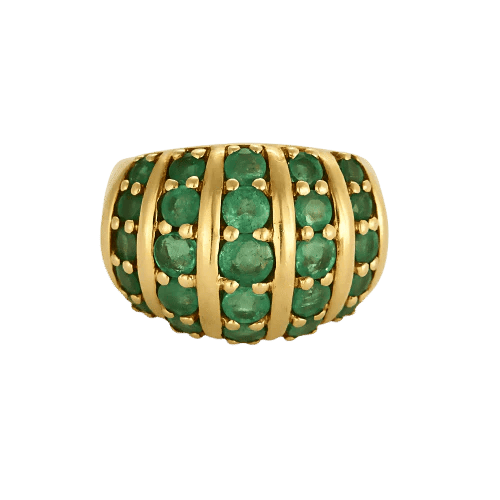 Bague 53 Bague sertie d’émeraudes en or jaune 18 carats 58 Facettes 2037