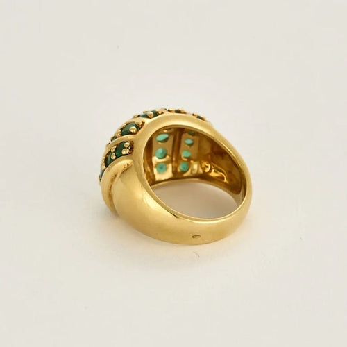 Bague 53 Bague sertie d’émeraudes en or jaune 18 carats 58 Facettes 2037