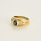 Bague 53 1/2 Bague en or jaune 18 carats sertie d’un saphir et de diamants 58 Facettes 238