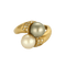 Bague 53 Bague toi et moi en or jaune 18 carats, perles et diamants 58 Facettes 237