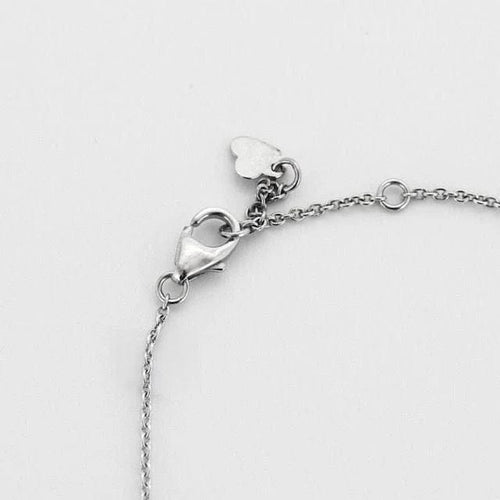 Collier Collier pendentif trèfle en or blanc et diamants 58 Facettes f58