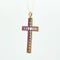 Pendentif Croix en or jaune 18 kt sertie de diamants et rubis 58 Facettes 36601015
