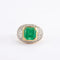 Bague 51 Bague en or jaune et blanc pavée de diamants et émeraude 58 Facettes