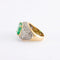Bague 51 Bague en or jaune et blanc pavée de diamants et émeraude 58 Facettes