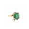 Bague 53 Bague en or jaune 18 K avec émeraude et diamants 58 Facettes