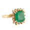Bague 53 Bague en or jaune 18 K avec émeraude et diamants 58 Facettes