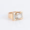 Bague 52.5 Bague tank en or jaune 18 ct et platine, diamants 58 Facettes 1