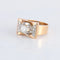 Bague 52.5 Bague tank en or jaune 18 ct et platine, diamants 58 Facettes 1