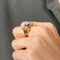 Bague 52.5 Bague tank en or jaune 18 ct et platine, diamants 58 Facettes 1