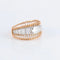 Bague 54 Bague ajourée bicolore en or jaune 18 ct et platine, diamants 58 Facettes 1