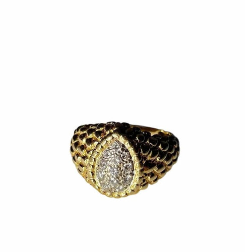 Bague 59 Bague serpent bicolore en or 18K pavée de diamants 58 Facettes