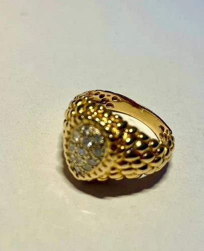 Bague 59 Bague serpent bicolore en or 18K pavée de diamants 58 Facettes