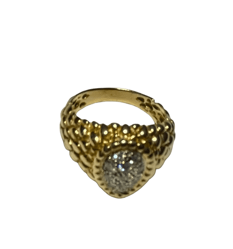 Bague 59 Bague serpent bicolore en or 18K pavée de diamants 58 Facettes