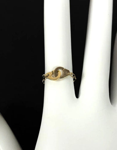 Bague 51 Dinh Van Menottes R7 - Bague chaîne en or jaune 18 carats 58 Facettes