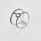 Bague 51 Messika Glam'Azone - Bague 2 rangs en or blanc 18 carats et diamants noirs 58 Facettes