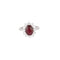 Bague 53 Bague marguerite en or blanc 18 carats avec rubis et diamants 58 Facettes