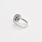 Bague 53 Bague marguerite en or blanc 18 carats avec rubis et diamants 58 Facettes