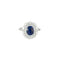 Bague 54 Bague marguerite en or blanc 18 carats avec saphir et diamants 58 Facettes