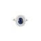 Bague 54 Bague marguerite en or blanc 18 carats avec saphir et diamants 58 Facettes