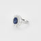 Bague 54 Bague marguerite en or blanc 18 carats avec saphir et diamants 58 Facettes
