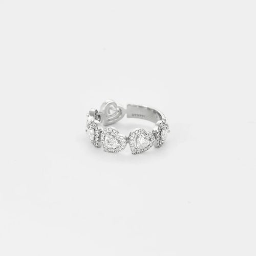 Bague 52 Messika Joy Cœur Multi - Alliance en or blanc 18 carats et diamants 58 Facettes