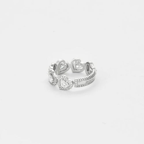 Bague 52 Messika Joy Cœur Multi - Alliance en or blanc 18 carats et diamants 58 Facettes