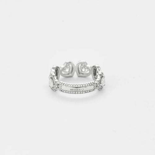 Bague 52 Messika Joy Cœur Multi - Alliance en or blanc 18 carats et diamants 58 Facettes
