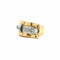 Bague 54 Bague Tank sertie de diamants en or jaune 750 58 Facettes