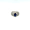 Bague 49 Bague moderne en or blanc 750 avec saphir et diamants 58 Facettes