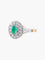 Bague 52 Bague émeraude cabochon et diamants en or jaune et or blanc 750 58 Facettes