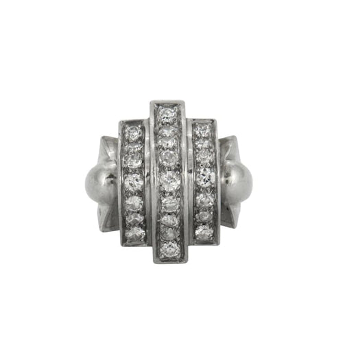Bague 53 Bague dôme en platine à diamants taille brillant 58 Facettes