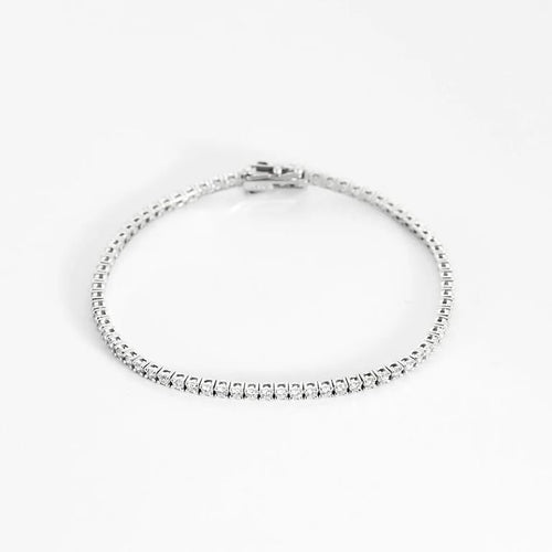 Bracelet Bracelet rivière (tennis) en or blanc 18 carats et diamants 58 Facettes