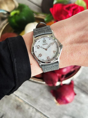 Montre Ebel - Montre vintage à cadran nacre blanche quartz 58 Facettes