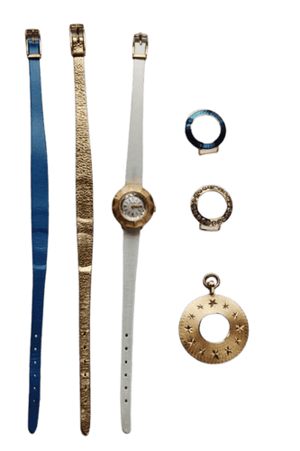 Montre Nivada - Coffret de montre vintage plaqué or avec pendentif 58 Facettes