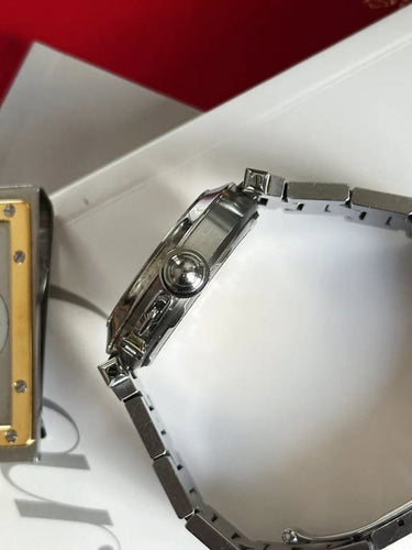 Montre Cartier Pasha - Montre automatique en acier à cadran noir 58 Facettes