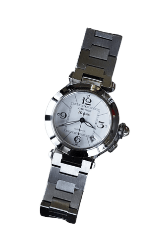 Montre Cartier Pasha - Montre automatique 35 mm en acier « 10 ANS » 58 Facettes