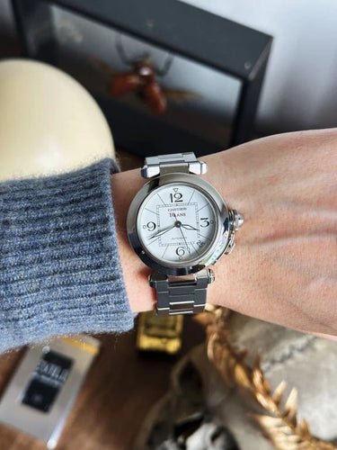 Montre Cartier Pasha - Montre automatique 35 mm en acier « 10 ANS » 58 Facettes