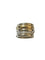 Bague 54 Pomellato Tubolare - Bague godronnée en or jaune et or blanc diamants 58 Facettes