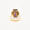 Bague 65 Bague en or jaune 18 carats avec améthyste rectangulaire et diamants 58 Facettes